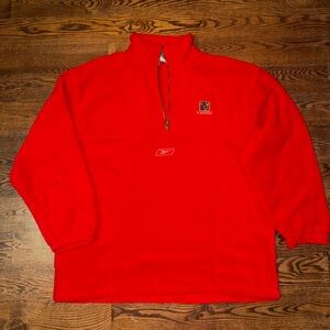Y2K Reebok Red Zip-Up Sweater
